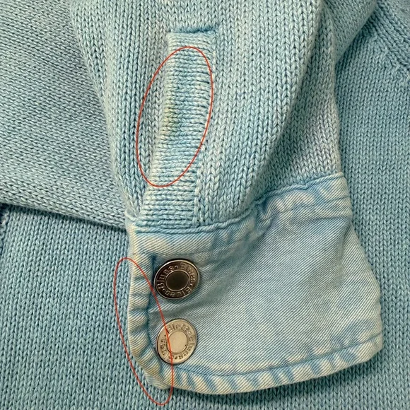 PBJ Blues Ramie Cotton Sweater Cardigan Dress M Light Blue Button Front - Picture 12 of 14